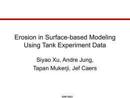 Erosion in Surface-based Modeling Using Tank Experiment Data