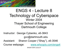 Lecture 8 - Thayer School of Engineering at Dartmouth