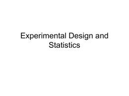 Experimental design and statistics notes