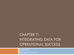 Chapter 7: integrating data for operational success