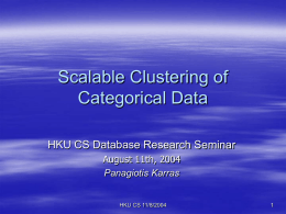 Scalable Clustering of Categorical Data