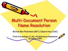 Multi-Document Person Name Resolution