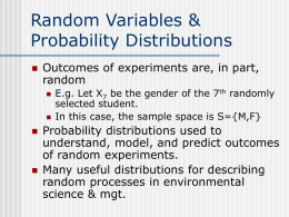 Random Variables & Disributions