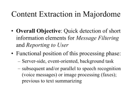 Content Extraction in Majordome