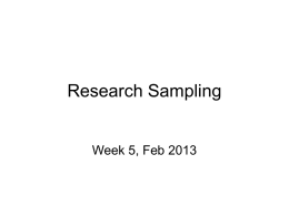 Week 6. Research Sampling - EST