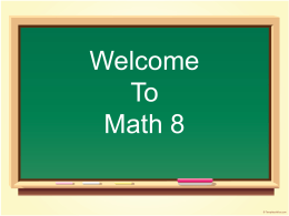 First day Math 8