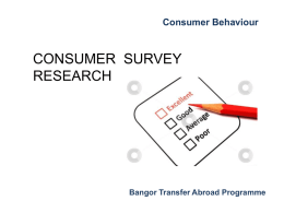 Consumer Behaviour Bangor Transfer Abroad Programme