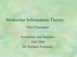 Molecular Information Theory