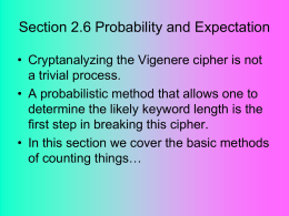 Section 2.6 Probability and Expectation
