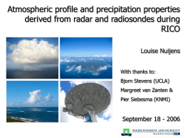 Atmospheric profile and precipitation properties derived from radar