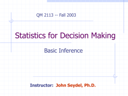 Overview of Statistical Inference
