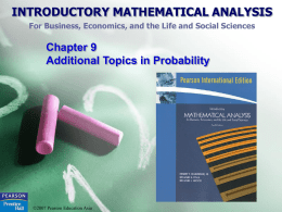 Chapter 9 Additional Topics in Probability