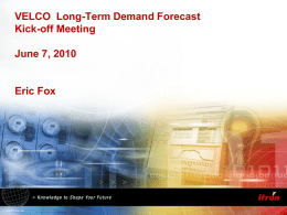 Itron presentation on VELCO load forecast approach