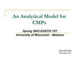 Analytical Model - University of Wisconsin
