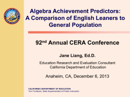 Algebra Achievement Predictors