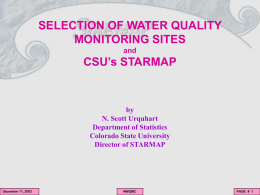 SELECTION OF WATER QUALITY