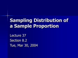 Sampling Distribution Proportion