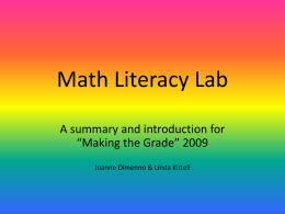 Math Literacy Lab