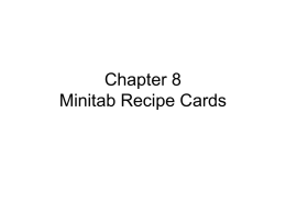 Chapter 8 Minitab Recipe Cards