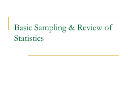 Week 7 - Sampling and Basic Statistics