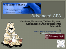 Advanced APA - Writing Center - Writing Center
