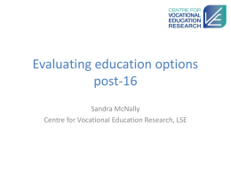 19th July, 2016 Post 16 Challenges Sandra Mcnally at LSE