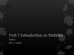 Unit 1 Introduction to Statistics