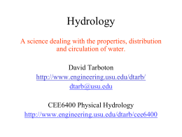 Introduction, the Hydrologic Cycle and