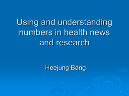 Numbers in health news and research
