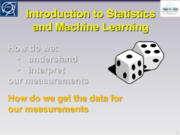 Introduction to Statistics and Machine Learning