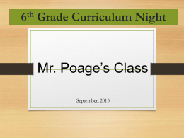 4th Grade Curriculum Night - Northshore School District