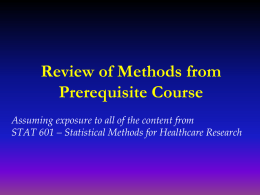 Review of Prerequisite Materials