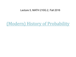 Probability: History