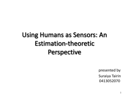 Lecture 7 -Human as Sensors in Participatory Sensing (Expectation