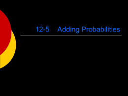 12-5 Adding Probabilities