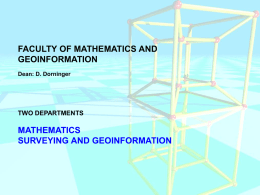 FACULTY OF MATHEMATICS AND GEOINFORMATION