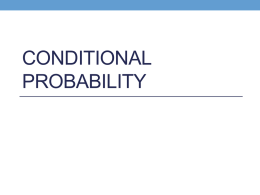Conditional Probability - Anderson School District 5