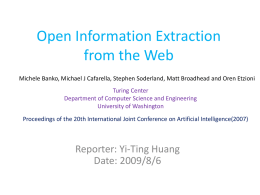 Open Information Extraction from the Web