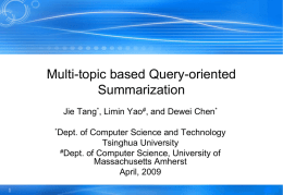 Multi-topic based Query-oriented Summarization