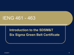 Six Sigma G.B. Introduction
