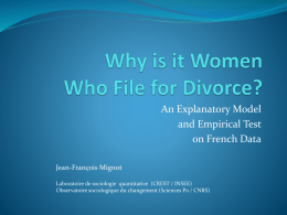 Why Is It Women Who File for Divorce? An Explanatory Model and