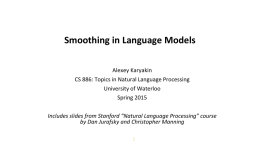 Lecture 2.2. Language models, Second part