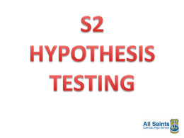 S2 Hypothesis Testing Pupil Notes