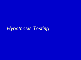 Hypothesis Testing - David Michael Burrow