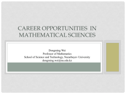 Careers In Applied Mathematics -