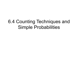 6.4 Counting Techniques and Simple Probabilities