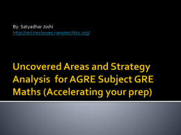 Strategic Analysis AGRE PPT - FREE GRE GMAT Online Class