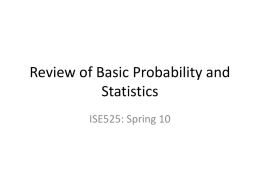 Review of Basic Probability and Statistics