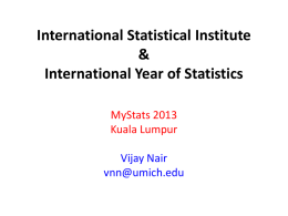 Overview on role and initiatives of International Statistical Institute