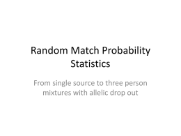 Random Match Probability Statistics